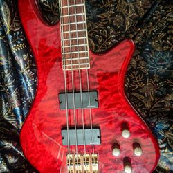 Schecter elite neck through four string bass with EQ 4 string and gig bag