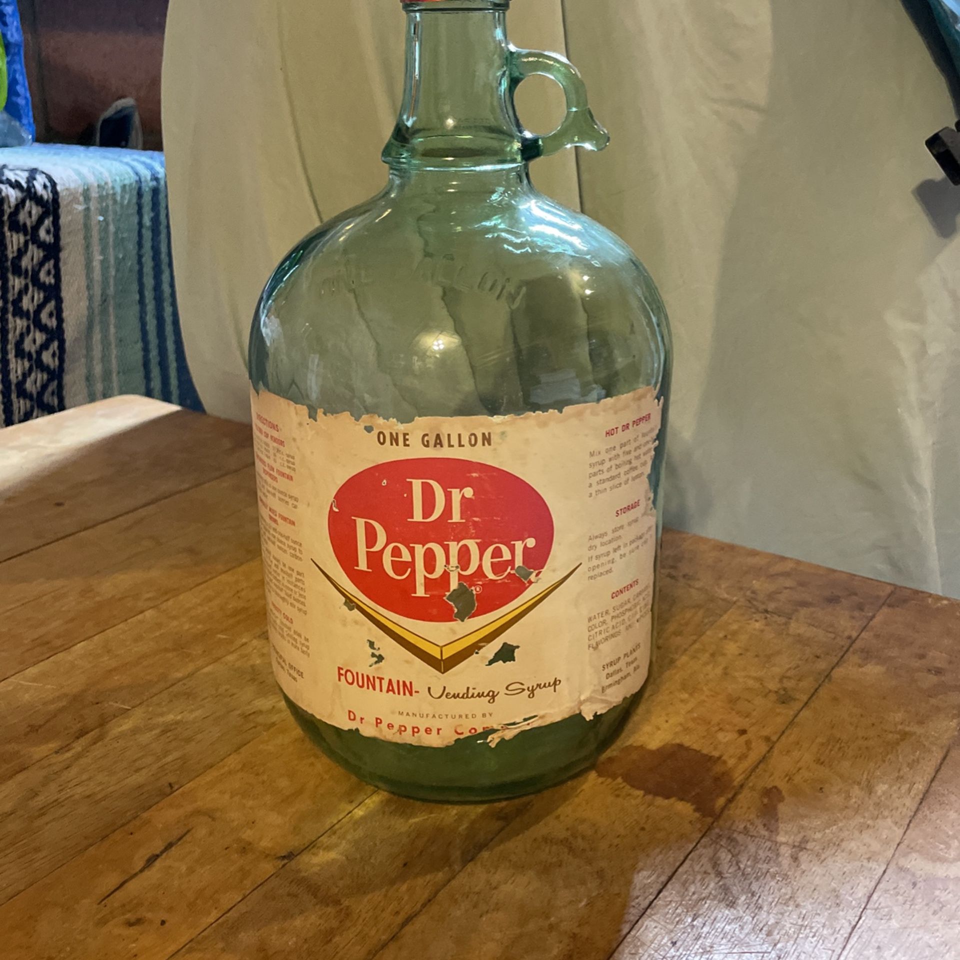 Vintage Dr Pepper Syrup Bottle 1 Gallon