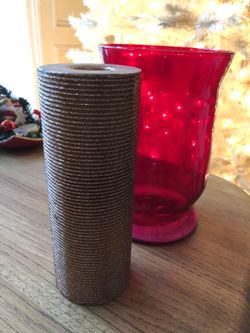 Red votive and candle