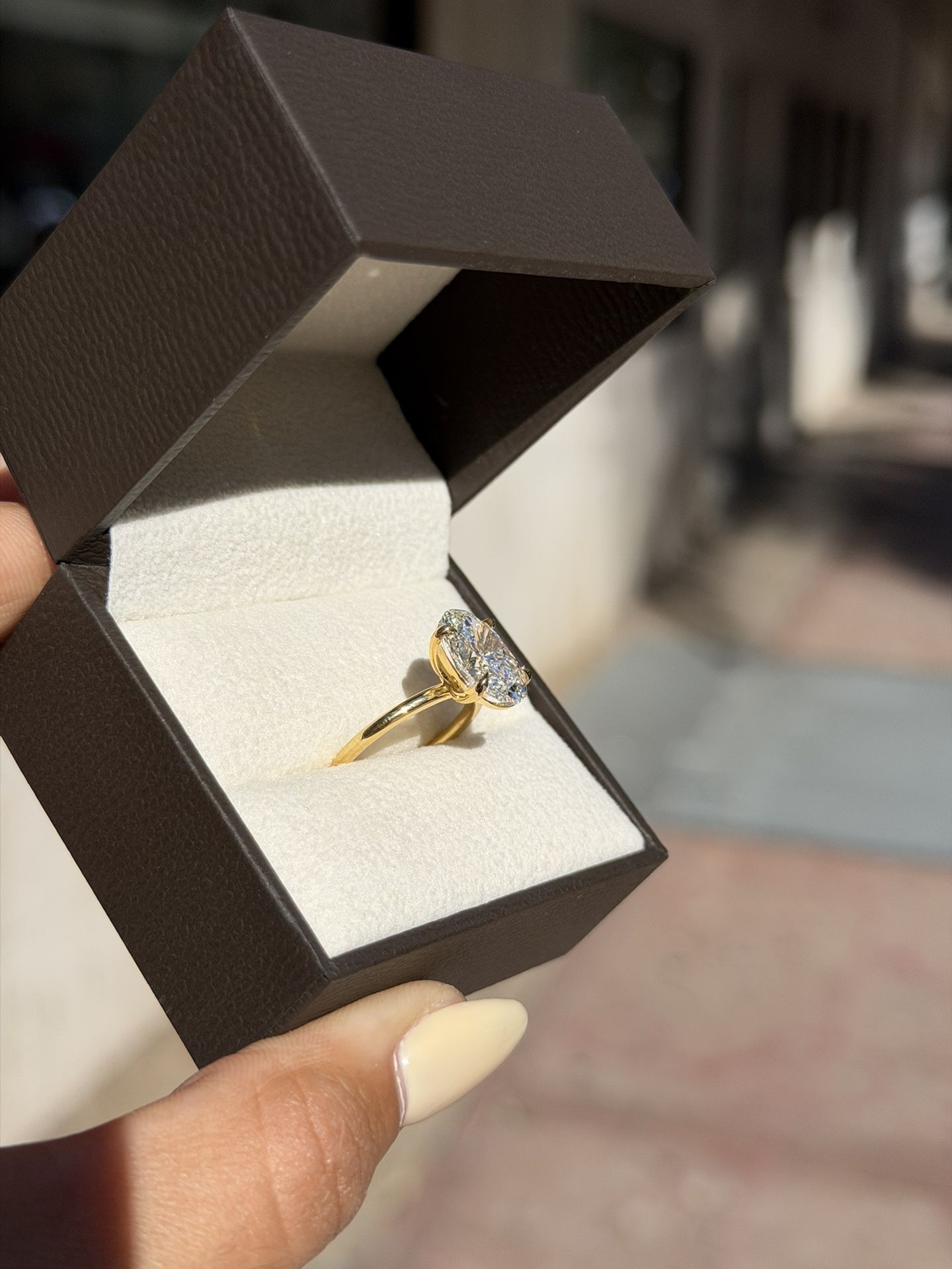 Oval solitaire diamond engagement ring Rings