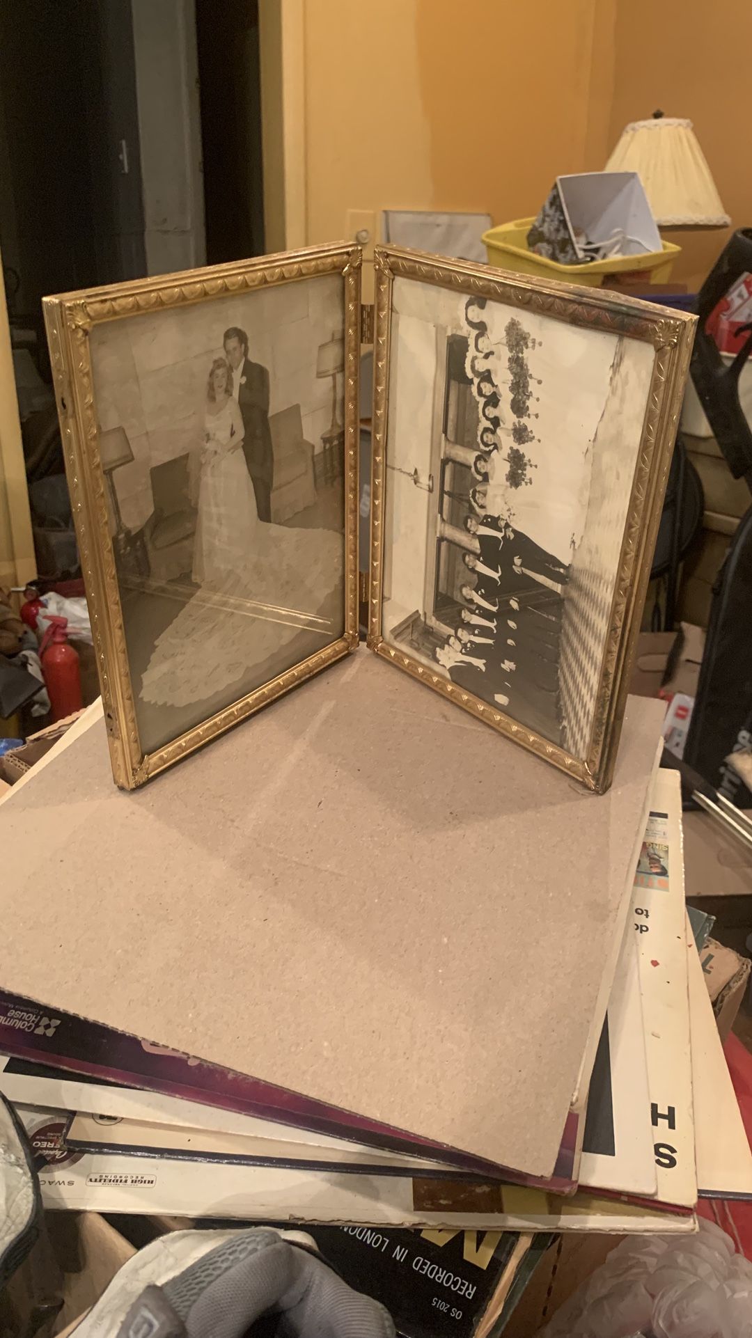 Two Hinged Metal Picture Frames 8 In X 10 In Each Frame