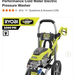 RYOBI 2500 PSI 1.2 GPM High Performance Cold Water Electric Pressure Washer