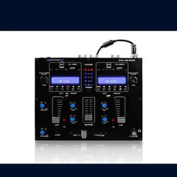 Technical Pro DJ2USBT Table Top 2 Channel Dual USB/SD Card Mixer - DJ Mixer