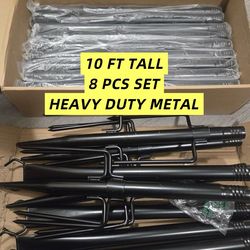 8 Pack 10FT Outdoor String Light Poles