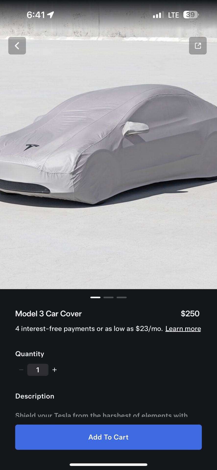 Tesla Model 3 Car Cover