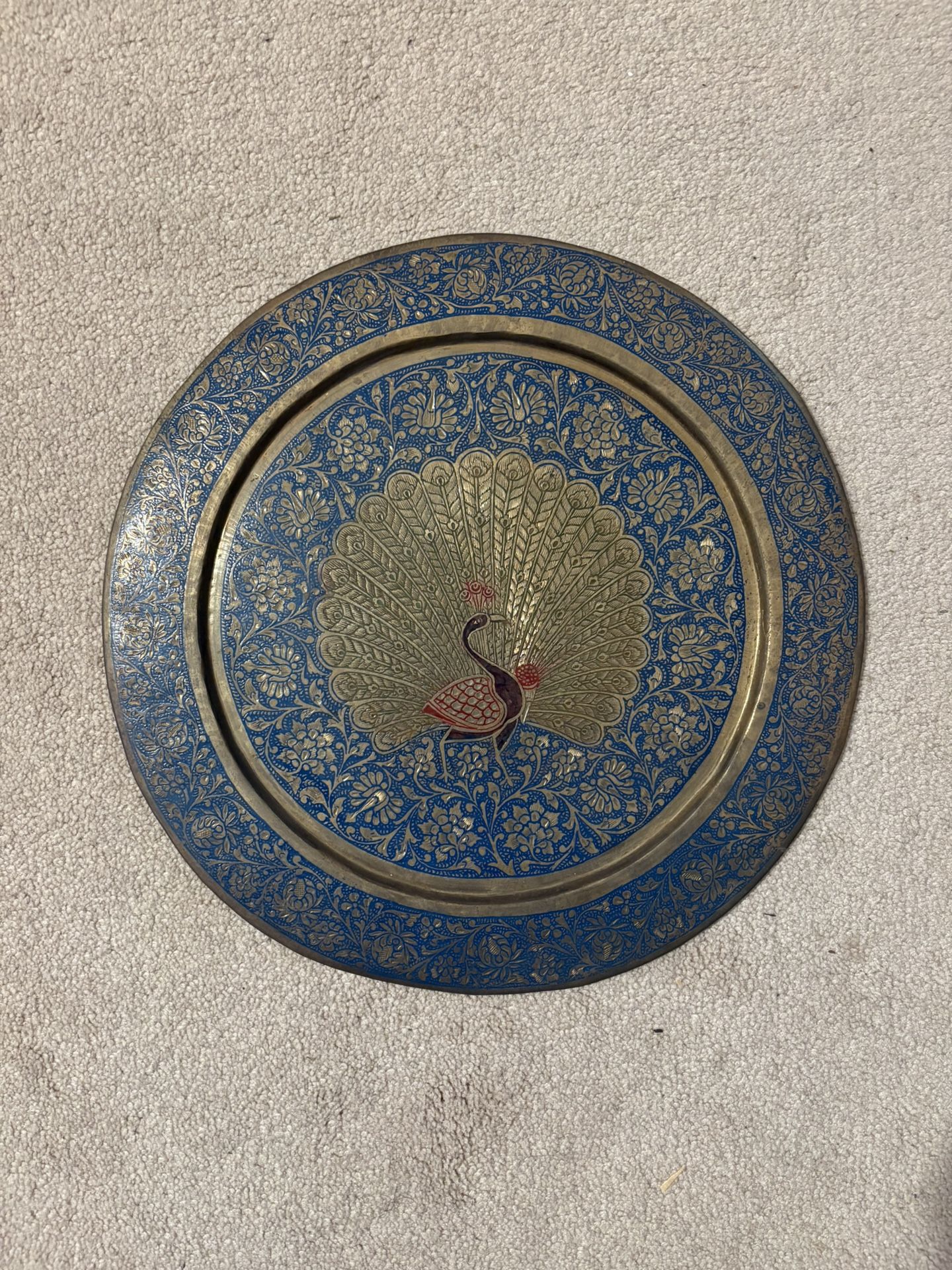 Artisan Metallic Peacock Wall Hanging, Table Decoration