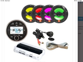 JBL PRV275 Stereo Package w/PRV275 Stereo, Two (2) Pairs Black 6.5" RGB Speakers, 4 Channel Amp, USB/AUX Plug Antenna [JBLMPK275-4LB]