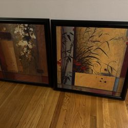 Pair of Two Don Li-Leger Asian Garden Canvas Art Prints