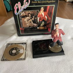 Elvis Presley “Hound Dog” Gold Record Figurine W/ Box