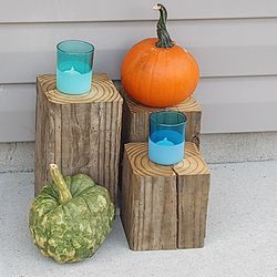 Reclaimed Wood Candle Pillars/Holders