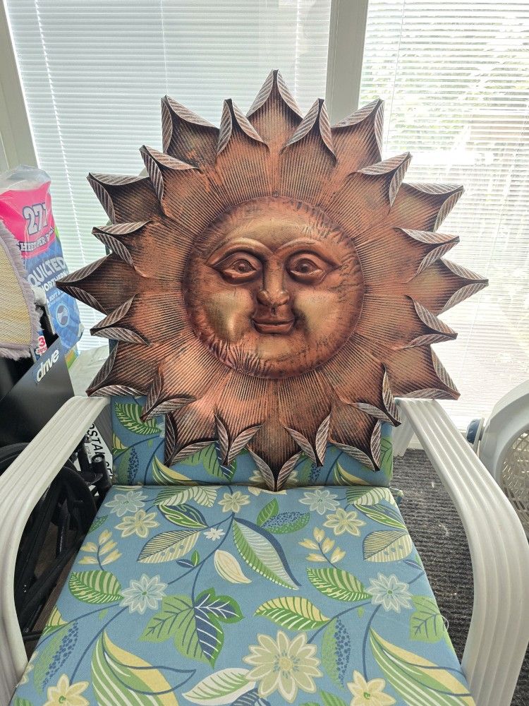 30 Inch Copper Color Sun Wall Hanger