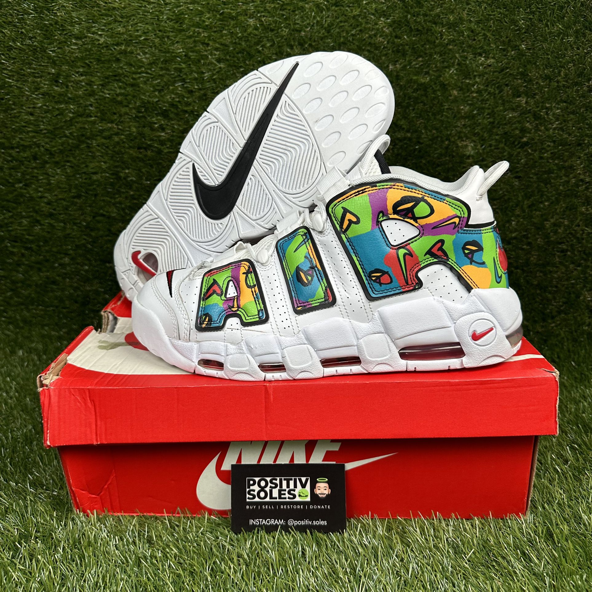 Custom Made Nike Air More Uptempo '96 White/Black Men Sneakers