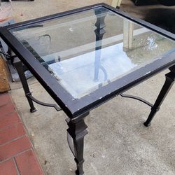 Glass /Metal  End Table 