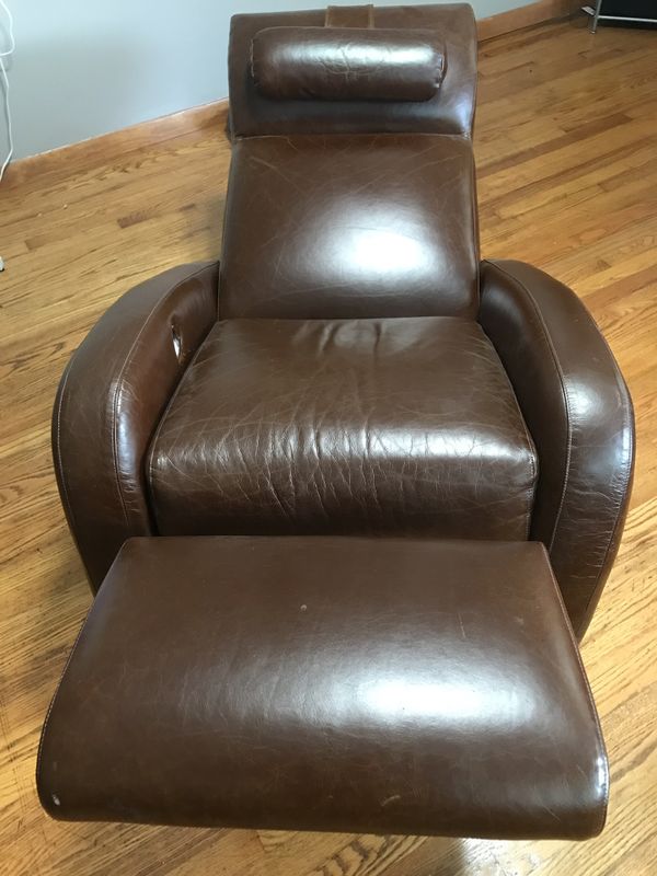 Leather Zero Gravity Chair Small / Burgundy Premium Leather Walnut Wood