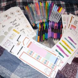 Stationary Bundle The Happy Planner Stickers Gelly Roll Pens