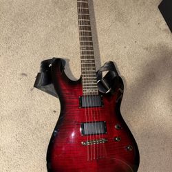 Schecter Guitar Research Demon-6 Electric Guitar - Crimson Red Burst