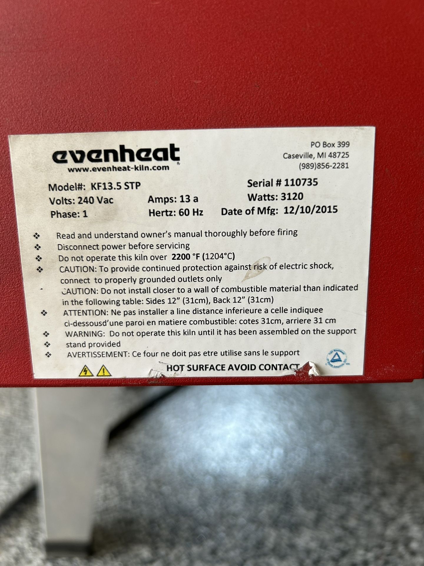 Evenheat Kiln