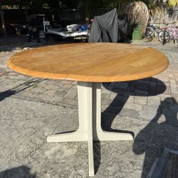 Foldable Double Leaf Tea Coffee Table White Brown