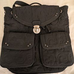 Solid Black Vera Bradley Backpack 13.5" x  13 5" 