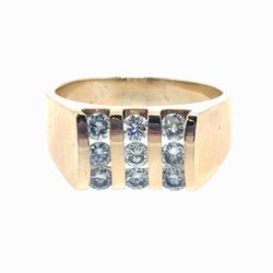 Men’s 14k Yellow Gold Channel Set Diamond .90 CTW Ring Size 9.5 GP3124016