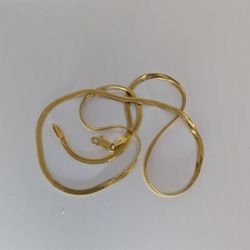 14K-Solid Gold Herringbone Chain, 16″Long, Excellent Condition