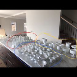 Milk Glass Vases Estate 