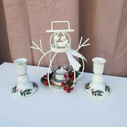 Snowman candle holder 