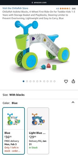 Chillafish Itsibitsi Blocks, 4-Wheel First Ride-On 