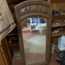 Antique Wood Mirror 