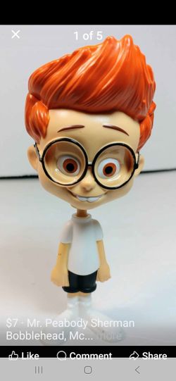 Mr. Peabody Sherman Bobblehead, McDonald's MD271 / 2014.  5-1/2 " Tall.