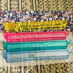 Acrylic Mahjong Rack and Pusher Combo ,Mah Jong Combo Racks- Multi - Color - Set of 4 In Fabric Traveling Bag