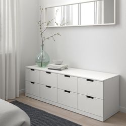 IKEA NORDLI 8-drawer dresser / low chest in white