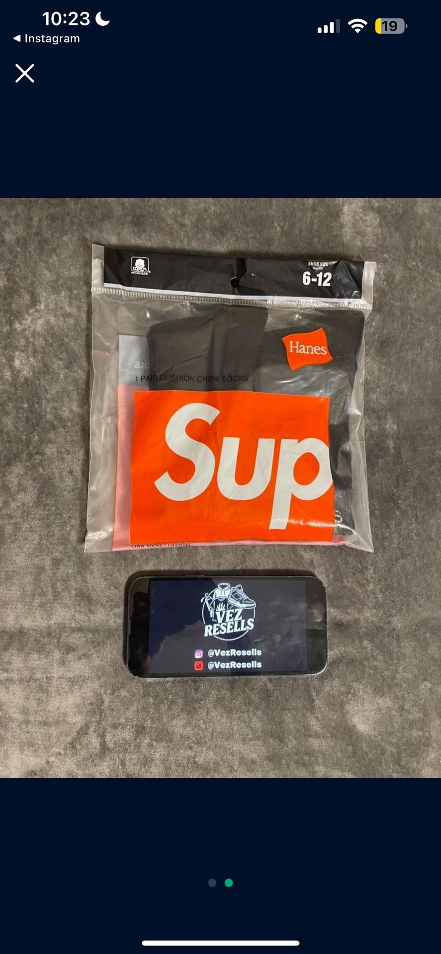 2 Pairs Of Supreme Socks