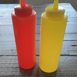 Vintage Ketchup & Mustard Plastic Squeeze Condiment Bottles