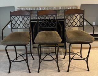3 Swivel Bar Stools