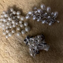 3 Mid Century Broaches