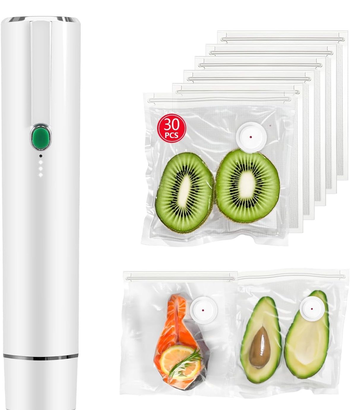 Vacuum Sealer, vacuum sealer for food, handheld vacuum sealer(Vacuum Sealers+ 30 reusable vacuum seal bags)