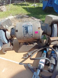 Vintage Industrial Bench Grinder, 6" Wheels