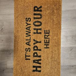 It's Always Happy Hour Here Doormat Black Welcome doormats, Indoor and Outdoor doormats, Funny Doorm