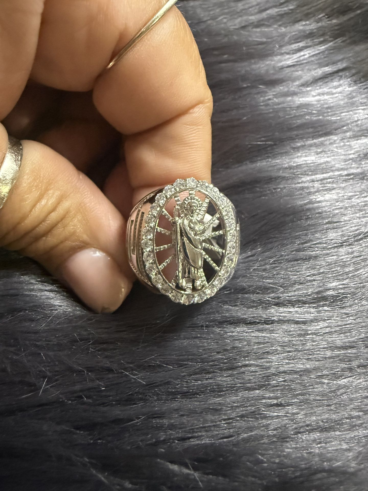 925 Silver Ring with San Jude Design size 10