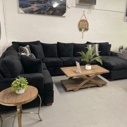 ¡¡NOW IN STOCK 3pieces Beautiful Black Comfortable Sectional BRAND NEW!!