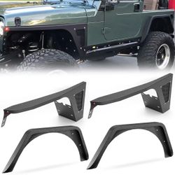 Aftermarket Fender Flares For Trucks Compatible With 1(contact info removed) Jeep Wrangler TJ & 2004-2006 Jeep Wrangler LJ | Yzona