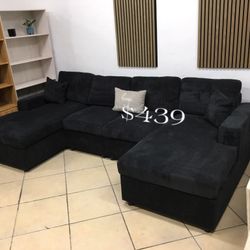 Beautiful U-Shaped Corduroy Sectional Sofa Set ✅No Tax✅