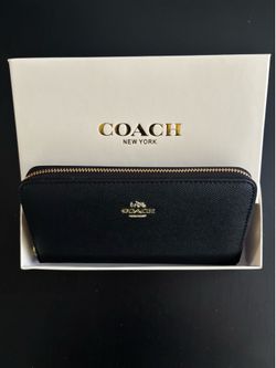 Black coach long wallet
