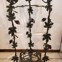 Wine Bottle Rack And Wine Glasses