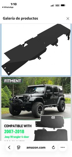 MusixiA - Fuel Tank Skid Plate for Jeep Wrangler JK 4WD 4-Door Unlimited Rust-Resistant Undercarriage Protection, Heavy-Duty Steel Compatible with JK 