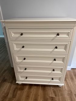 White Chelsea tall dresser pottery barn
