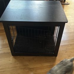 Black wooden kennel