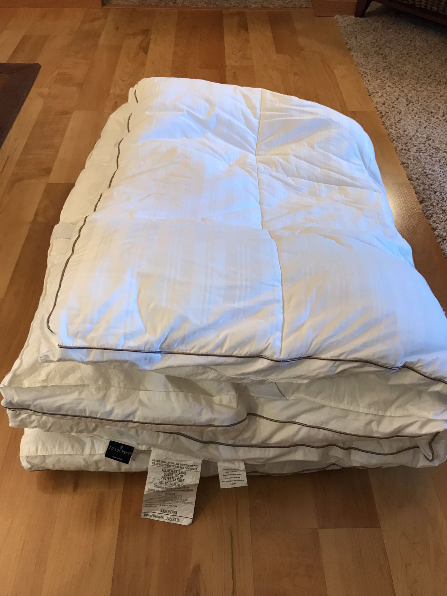 Fieldcrest full size mattress topper