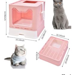 Cat Litter Box with Lid .  Used For 1 Week 98% New